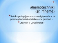 Usprawnienie pamięci-Mnemotechniki 