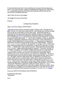 Motywy religijne i metafizyczne - literatura XX wieku