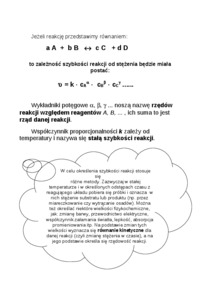 Kinetyka chemiczna i kataliza - Szybkość rzeczywista reakcji