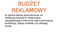 Budżet reklamowy - prezentacja