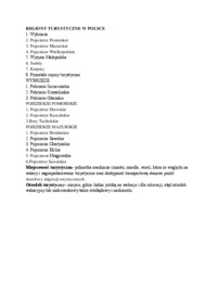 Regiony atrakcyjne turystycznie w Polsce