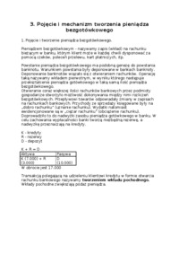 Pojęcie i mechanizm tworzenia pieniądza bezgotówkowego - Podaż pieniądza