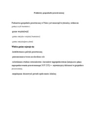 Podmioty gospodarki przestrzennej