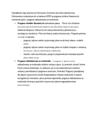 Prognoza skutków finansowych uchwalenia planu