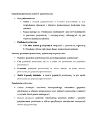 Gospodarka przestrzenna i jej elementy.
