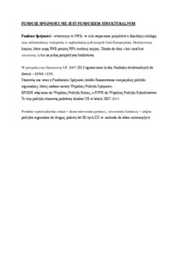 Fundusz spójności - krótka notka.