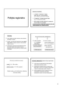 Polityka regionalna - wykład