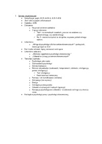 Psychologia - Sprawy organizacyjne