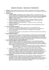 Zadanie domowe szkolenia