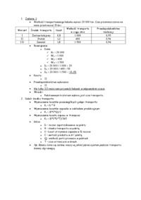 Zadanie  dobór środka transportu