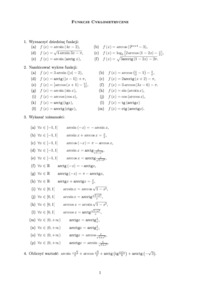 Funkcje cyklometryczne - wyznaczanie dziedziny funkcji
