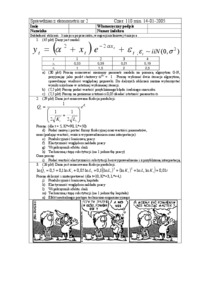 Sprawdzian z ekonometrii jako przykład. 2005r