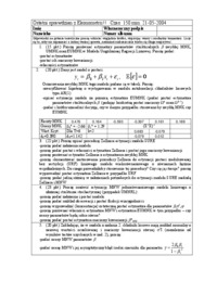 Sprawdzian z ekonometrii - 2004 