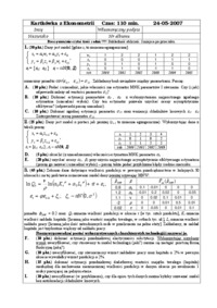 Kartkówka z ekonometrii - maj 2007