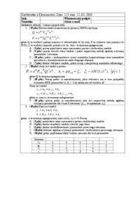 Kartkówka z ekonometrii - marzec 2004  - estymator MNK