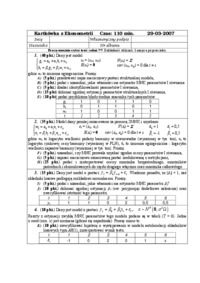 Kartkówka z ekonometrii - marzec 2007