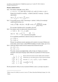 Pisemne zadania domowe z ekonometrii.