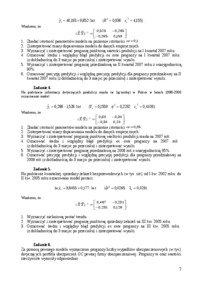 Zadania dodatkowe z prognozowań i symulacji