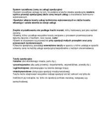 Ceny za usługi spedycyjne