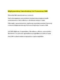 Międzynarodowy Samochodowy List Przewozowy CMR