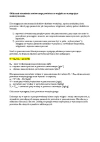 Obliczanie strumienia nawiewanego powietrza ze względu na występujące zanieczyszczenia