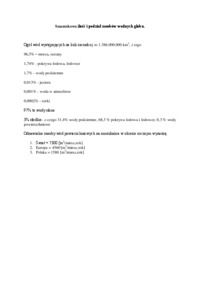 Szacunkowa ilość i podział zasobów wodnych globu