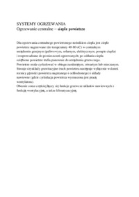Ogrzewanie centralne-ciepłe powietrze