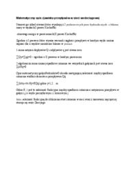 Matematyczny opis zjawiska przepływów w sieci wodociągowej