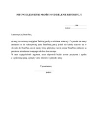 Nieuwzględnienie prośby o udzielenie referencji