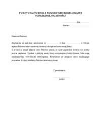 Zwrot zamówienia z powodu nieuregulowanej poprzedniej płatności