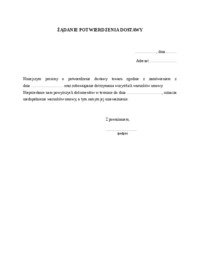 Żądanie potwierdzenia dostawy