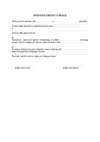 Aneks do umowy o pracę