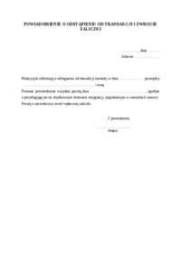 Powiadomienie o odstąpieniu od transakcji