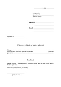 Wniosek o zwolnienie od kosztów sądowych