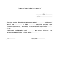 Wypowiedzenie umowy najmu