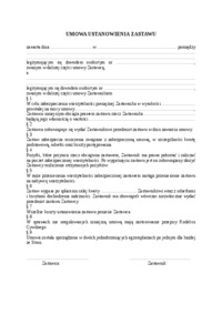 Wzór-Umowa ustanowienia zastawu