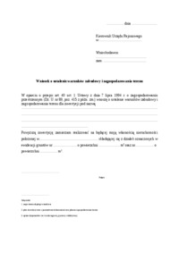 Wzór-Wniosek o ustalenie warunków zabudowy i zagospodarowania