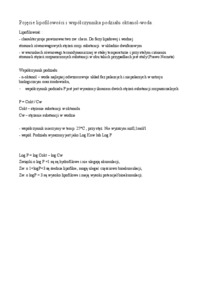 Pojęcie lipofilowości i współczynnika podziału oktanol-woda