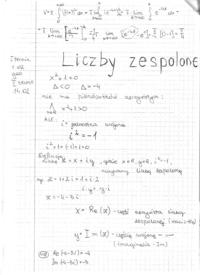 Liczby zespolone - opracowanie