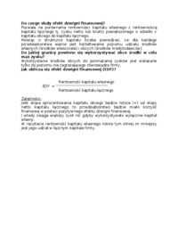 Do czego służy efekt dźwigni finansowej-opracowanie