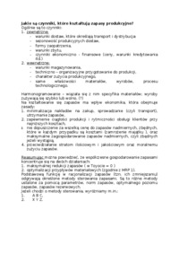 Czynniki kształtujące zapasy produkcyjne-opracowanie