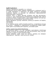 Spółki kapitałowe-opracowanie