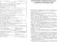 Pojęcia z zakresu meteorologii i klimatologii