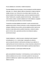 Procesy adiabatyczne w atmosferze. Gradient temperatury