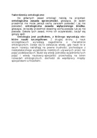 Twierdzenia ontologiczne - opracowanie