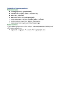 Cele polityki finansowej państwa - klasyfikacja