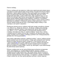 Umowa o mediację - wykład