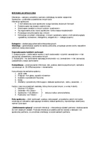 Interakcja społeczna - opracowanie 
