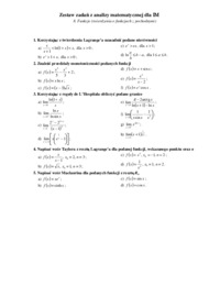 Twierdzenia o funkcjach i ich pochodnych - zestaw zadań.