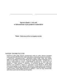 Statyczna próba rozciągania metali - wykład z wytrzymałości materiałów